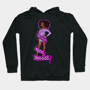 Black girl magic ! beautiful  black girl with Afro hair, brown eyes, Cherry pink lips and dark brown skin. Hair love ! Hoodie